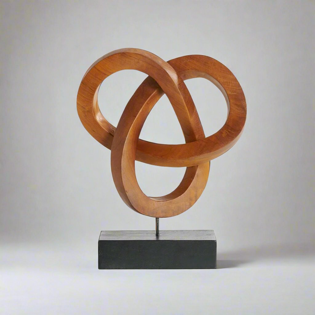 Mabini™ Abstract Teak Wood Sculpture in brown