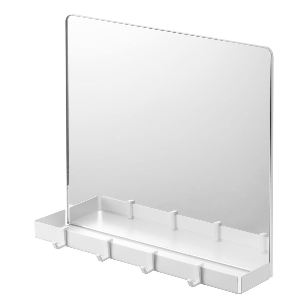 Yamazaki Home Magnetic Mirror with Storage Rack - Glass - lily & onyx