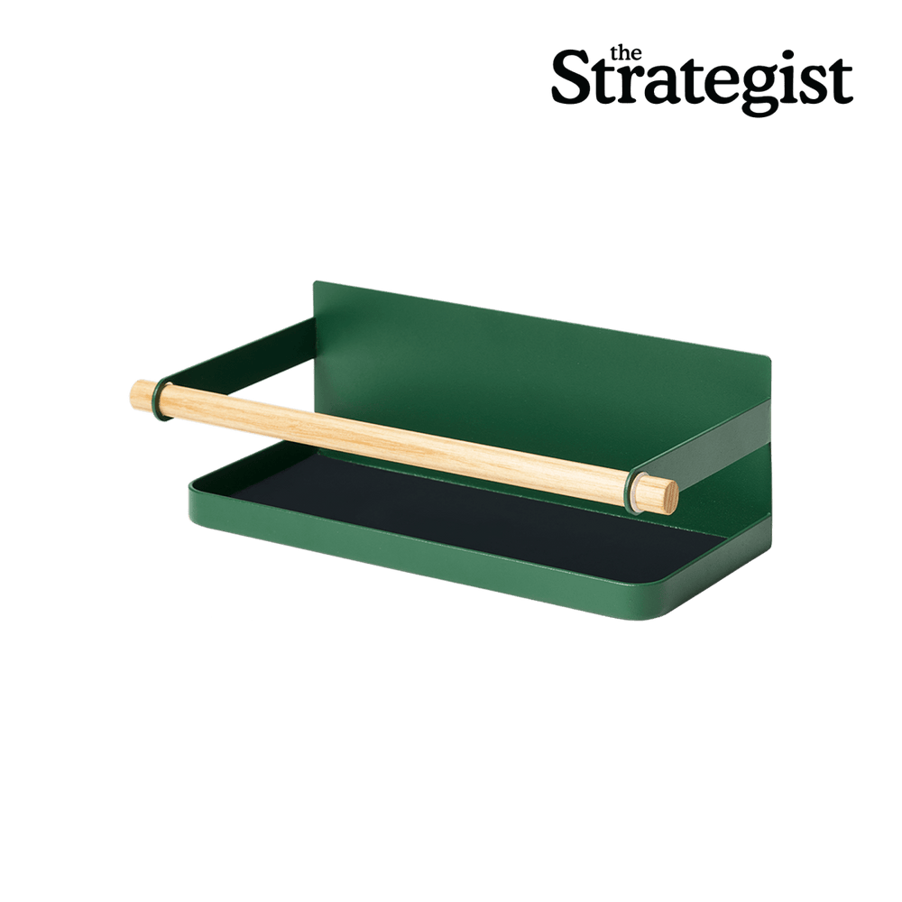 Yamazaki Home Magnetic Steel & Wood Storage Caddy, Forest Green - lily & onyx