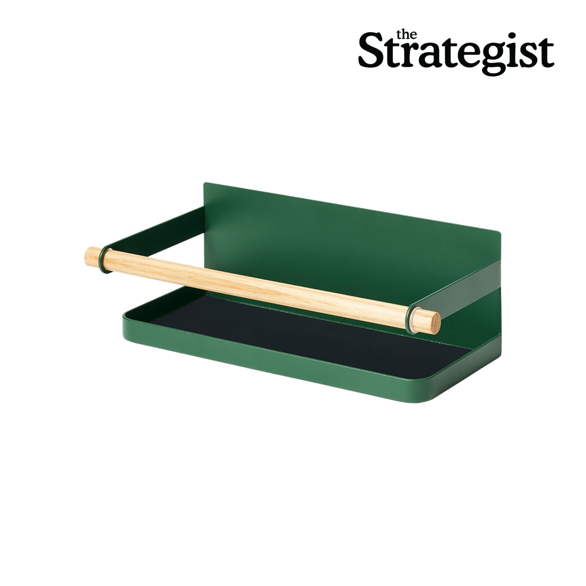 Yamazaki Home Magnetic Steel & Wood Storage Caddy, Forest Green - lily & onyx