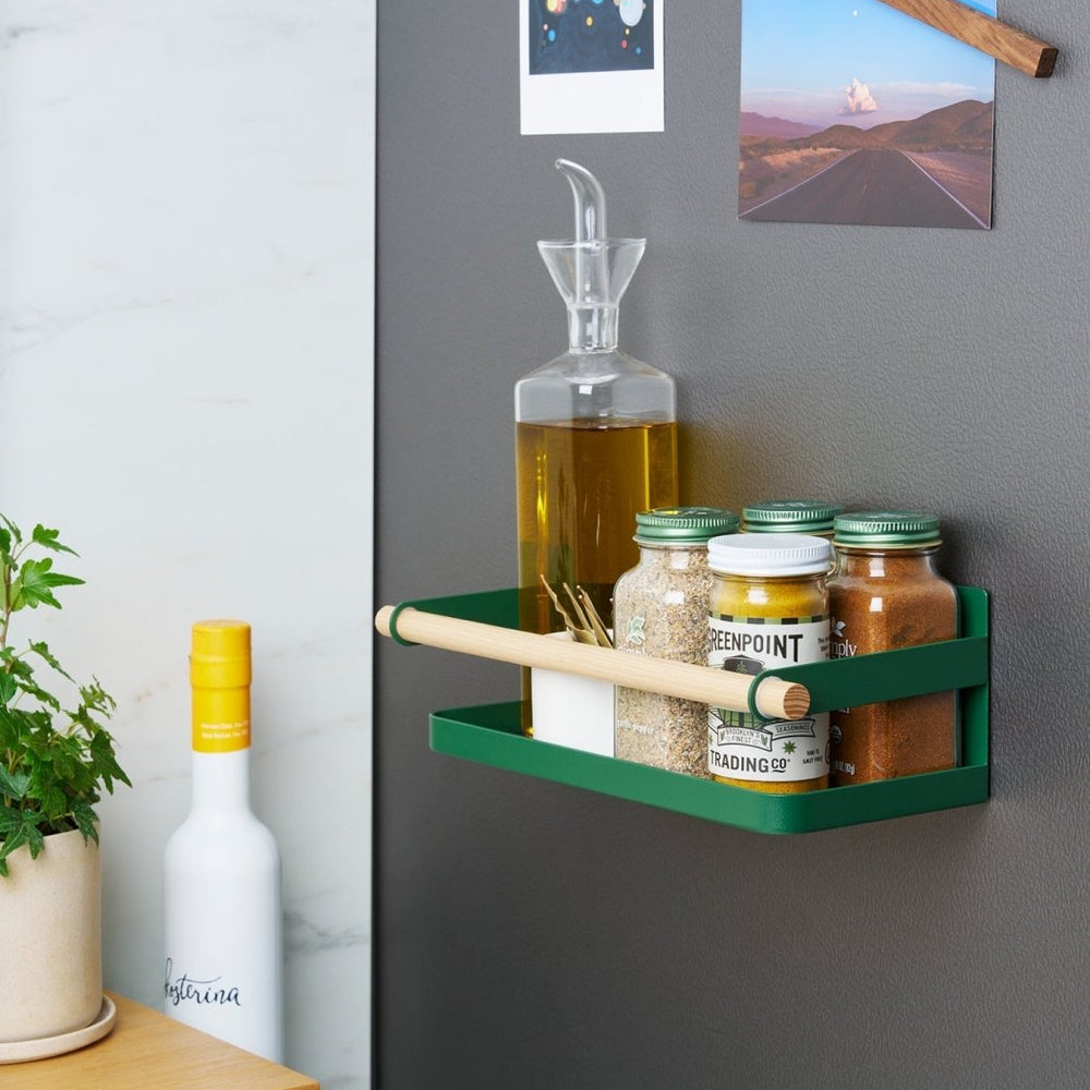 
                      
                        Yamazaki Home Magnetic Steel & Wood Storage Caddy, Forest Green - lily & onyx
                      
                    