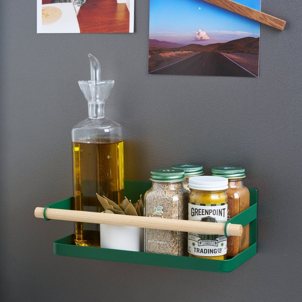 
                      
                        Yamazaki Home Magnetic Steel & Wood Storage Caddy, Forest Green - lily & onyx
                      
                    