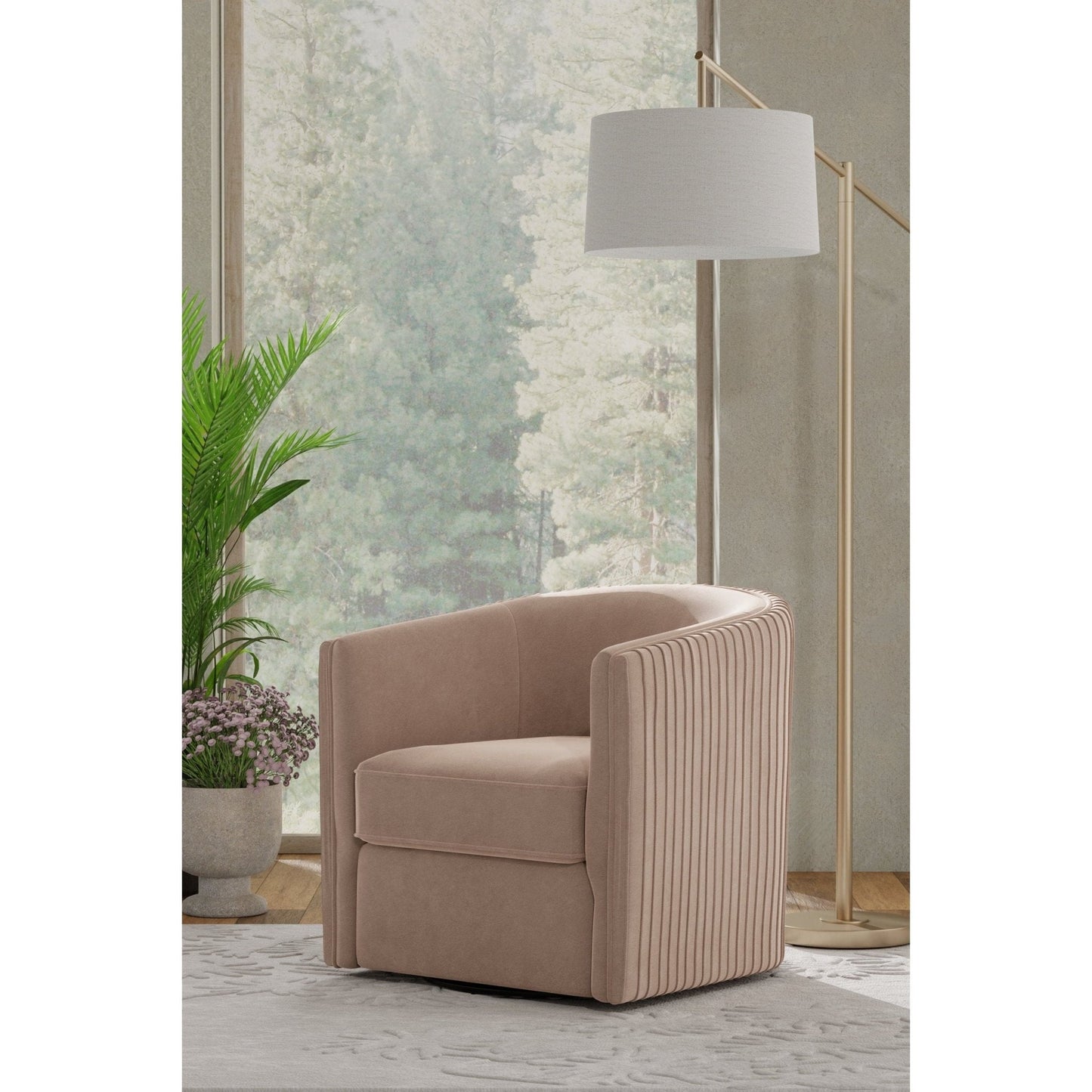 Maison Swivel Chair, Light Gray
