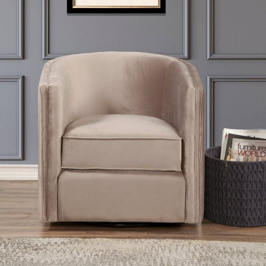 Alpine Furniture Maison Swivel Chair, Light Gray - lily & onyx