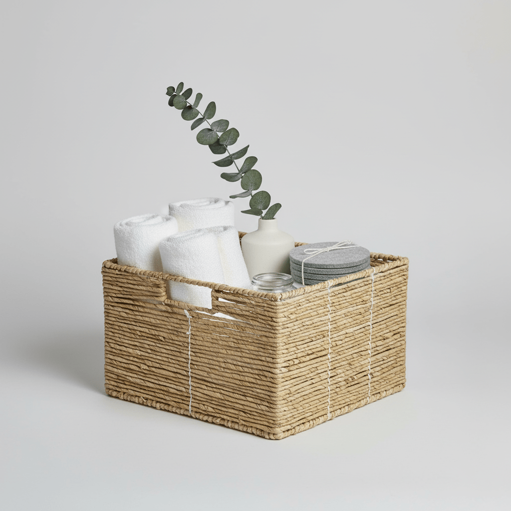texxture Maiz Woven Corn Leaf Rectangle Basket Bin