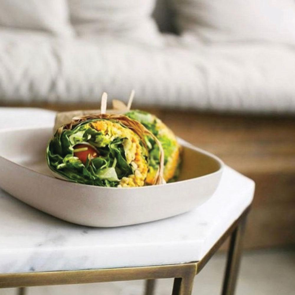 Bamboo Pasta Bowl - 4 Piece Set - Stone