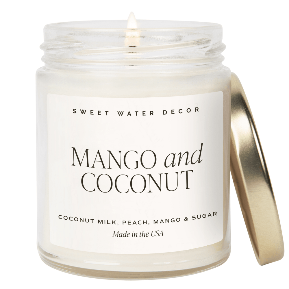 Sweet Water Decor Mango and Coconut Soy Candle - Clear Jar - 9 oz - lily & onyx