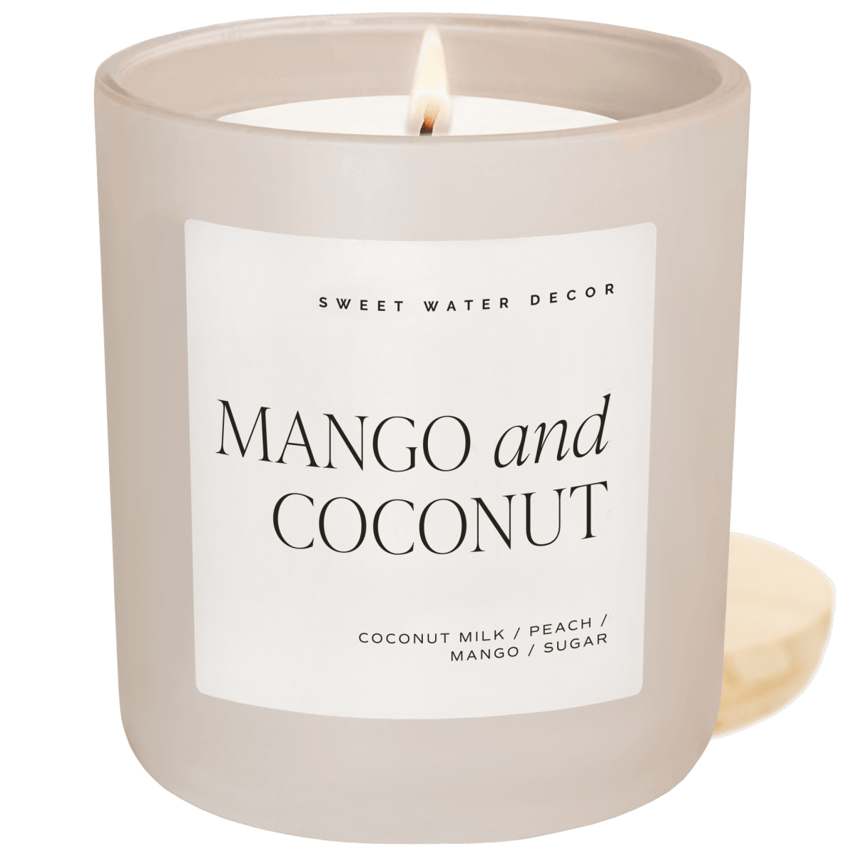 Sweet Water Decor Mango and Coconut Soy Candle - Tan Matte Jar - 15 oz - lily & onyx