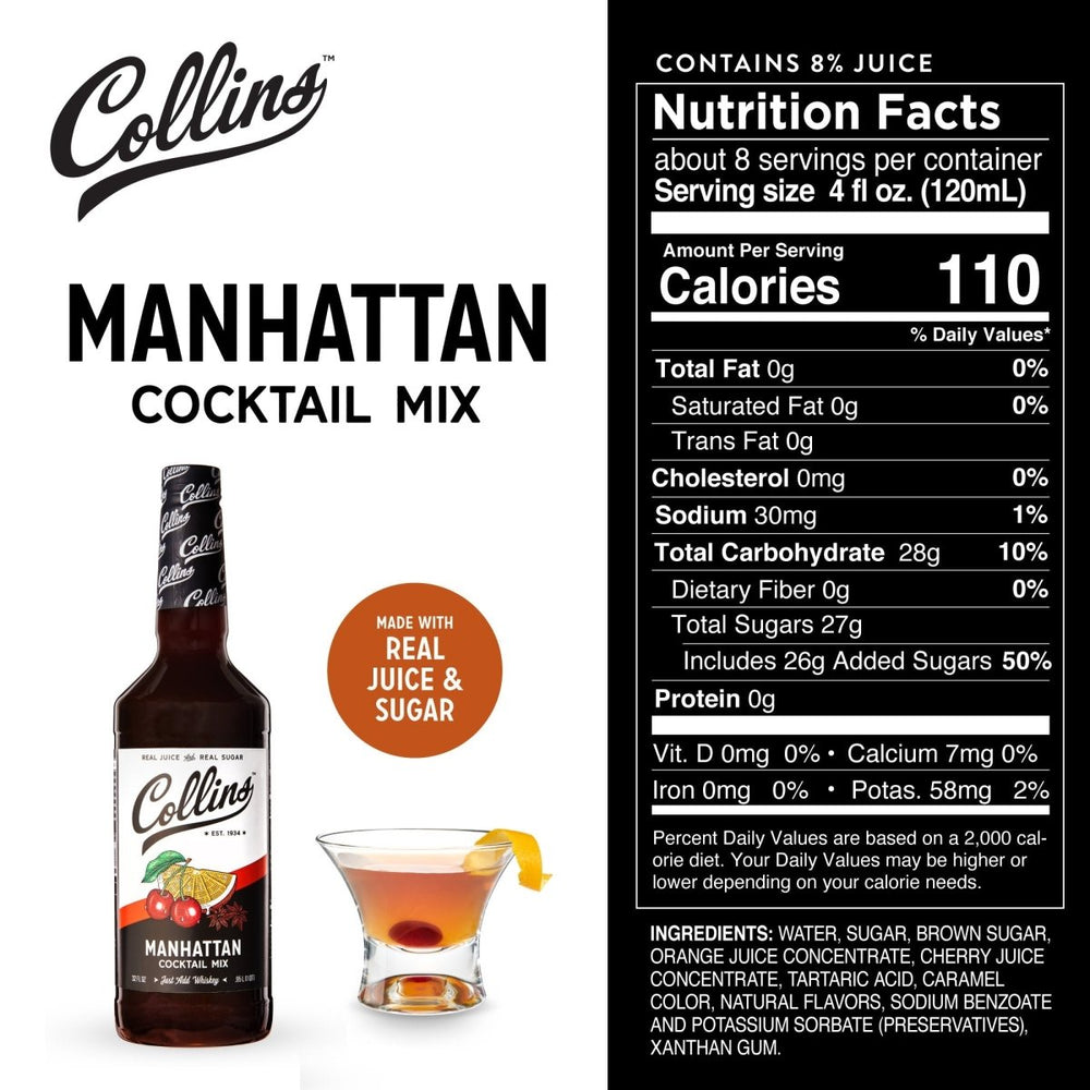 
                      
                        Collins Manhattan Cocktail Mix, 32 oz - lily & onyx
                      
                    