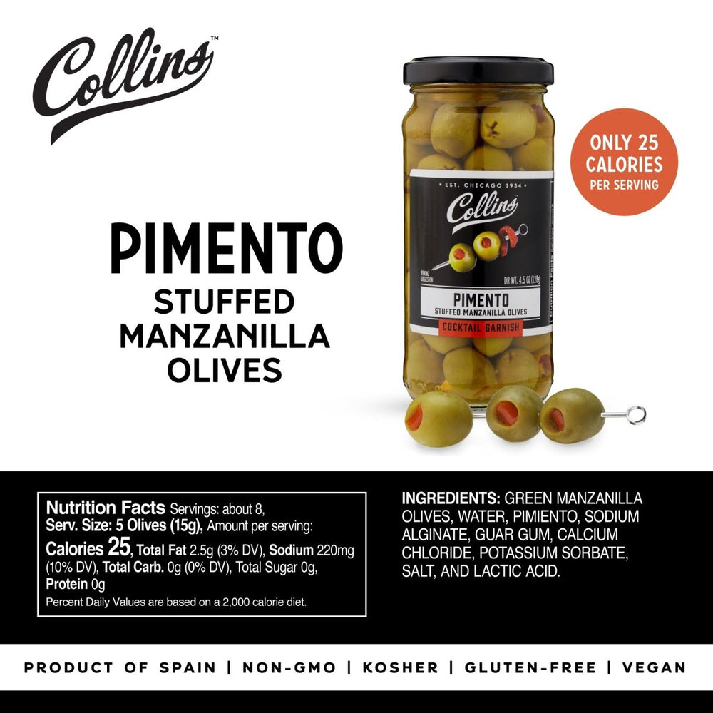 
                      
                        Collins Manzanilla Martini Pimento Olives, 5 oz - lily & onyx
                      
                    