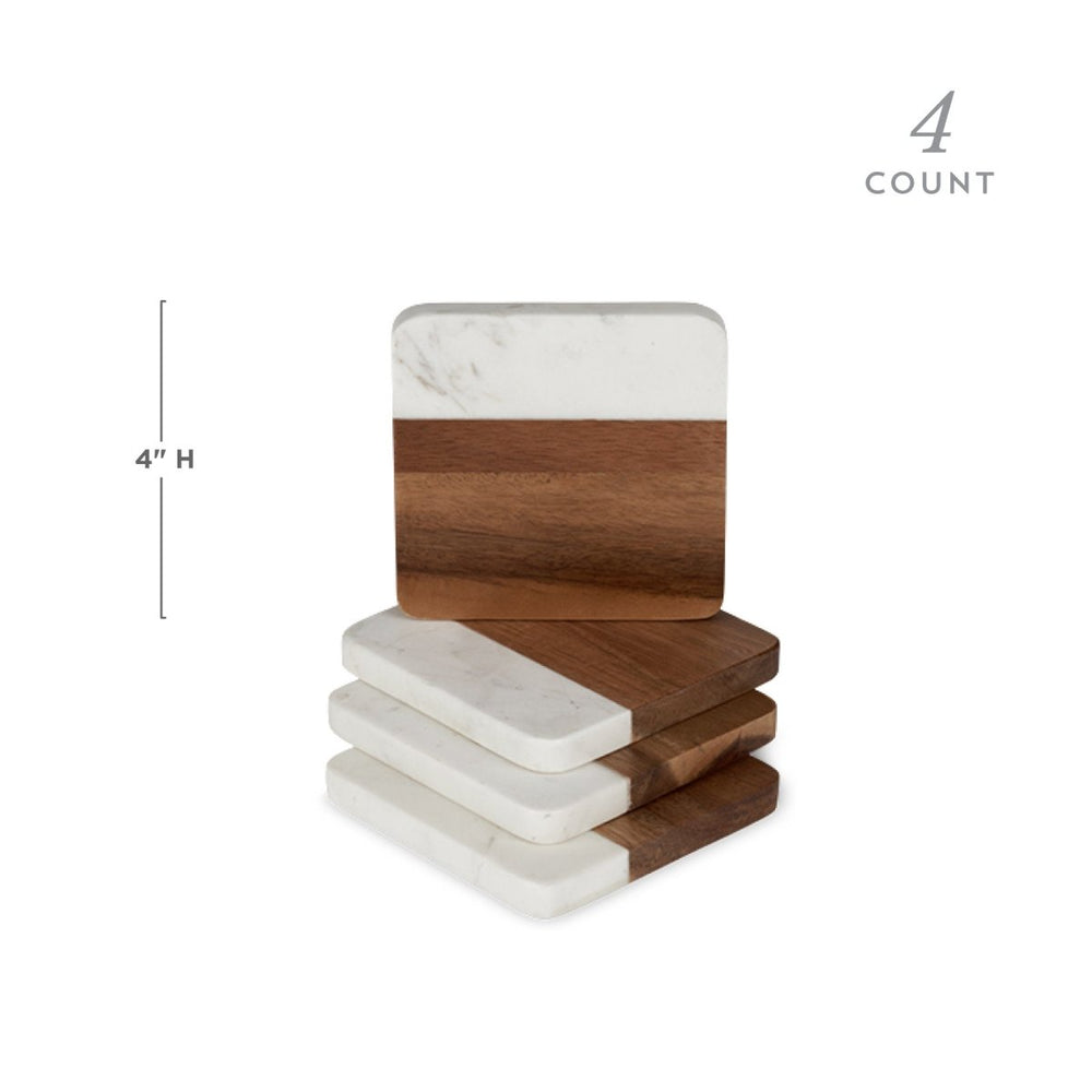 
                      
                        Twine Living Marble & Acacia Wood Coasters, Set of 4 - lily & onyx
                      
                    