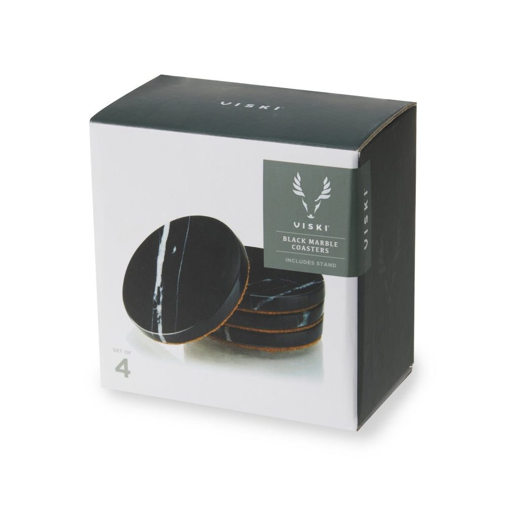 
                      
                        Viski Marble Coaster Set in Black, Set of 4 - lily & onyx
                      
                    