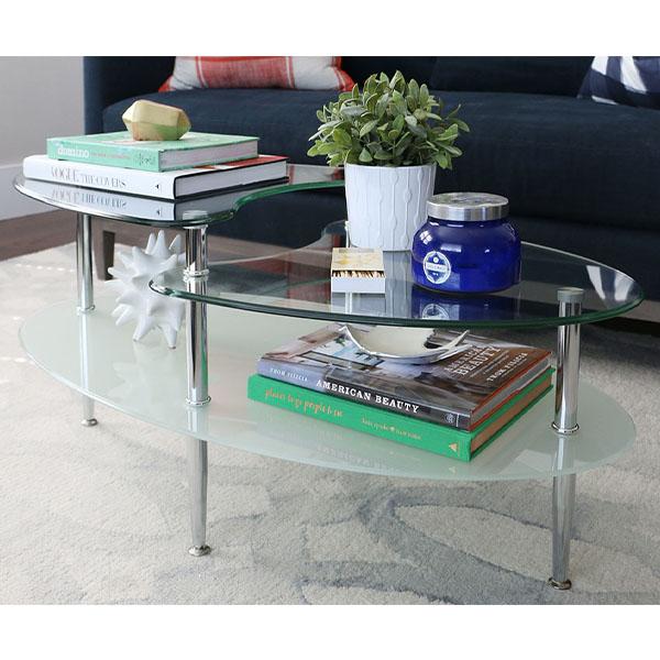 Walker Edison Mariner Dual Oval Coffee Table - lily & onyx