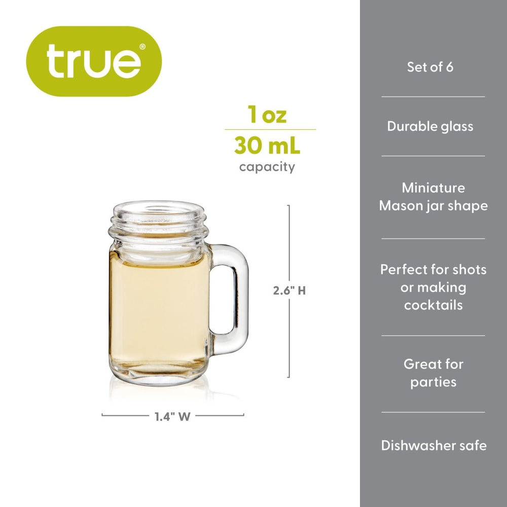 
                      
                        True Mason Jar 1 oz Shot Glasses, Set of 6 - lily & onyx
                      
                    