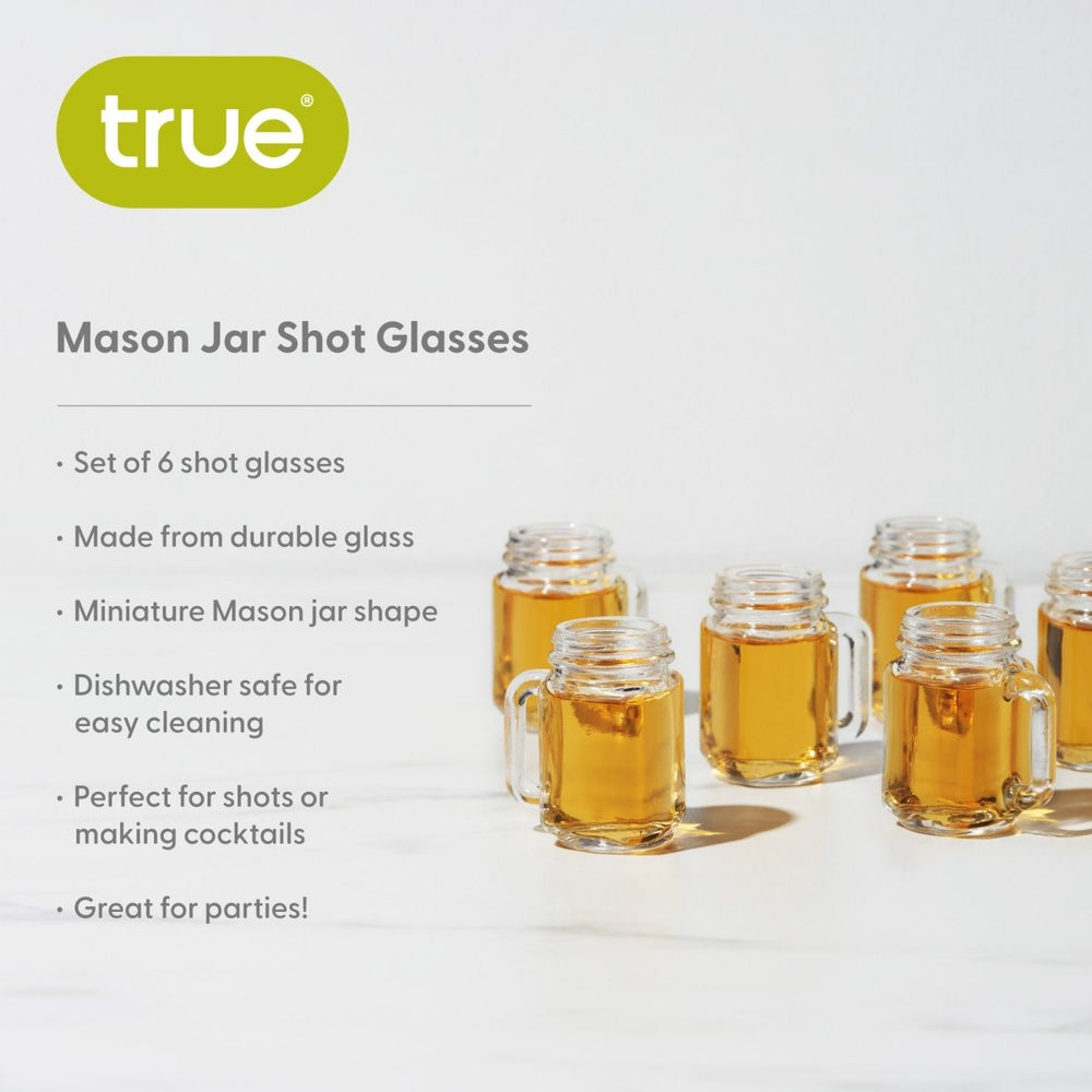 
                      
                        True Mason Jar 1 oz Shot Glasses, Set of 6 - lily & onyx
                      
                    