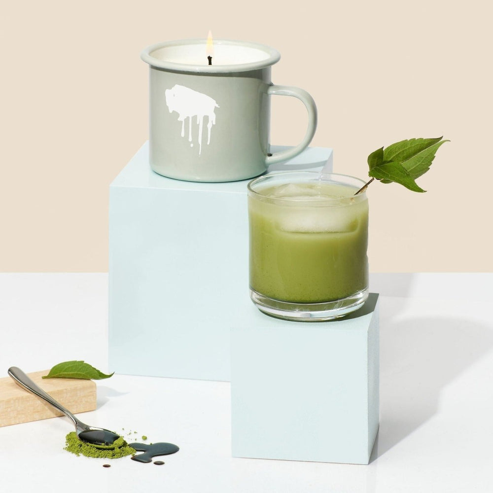 Wax Buffalo Matcha Enamel Mug Candle - lily & onyx