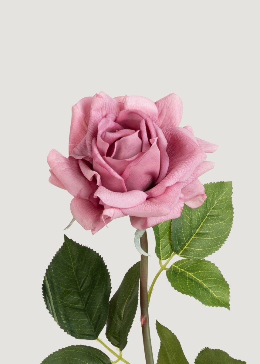 Afloral Mauve Purple Deluxe Real Touch Fake Rose - 29" - lily & onyx
