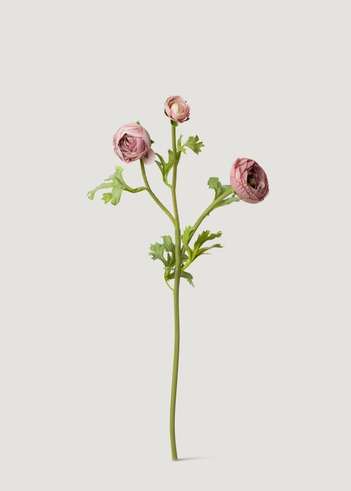 Afloral Mauve Real Touch Ranunculus Fake Flowers - 18.5" - lily & onyx