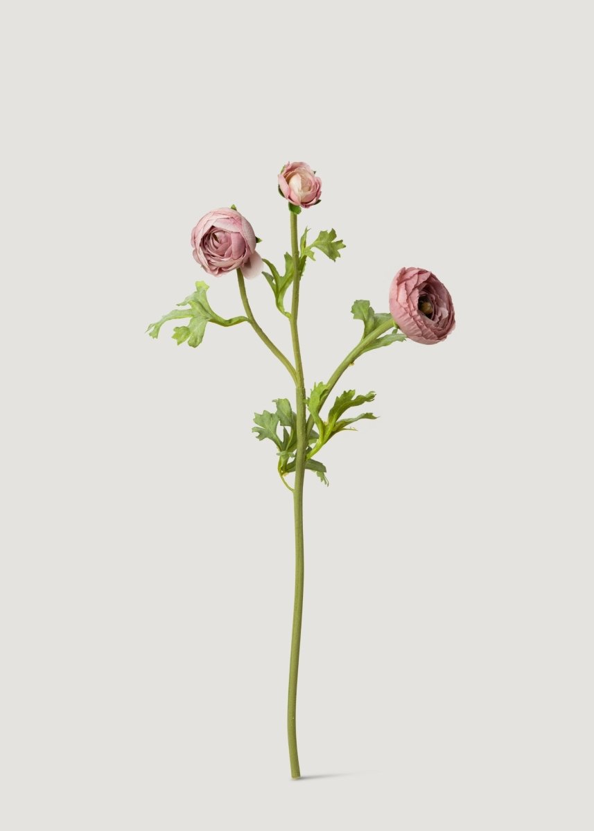Afloral Mauve Real Touch Ranunculus Fake Flowers - 18.5