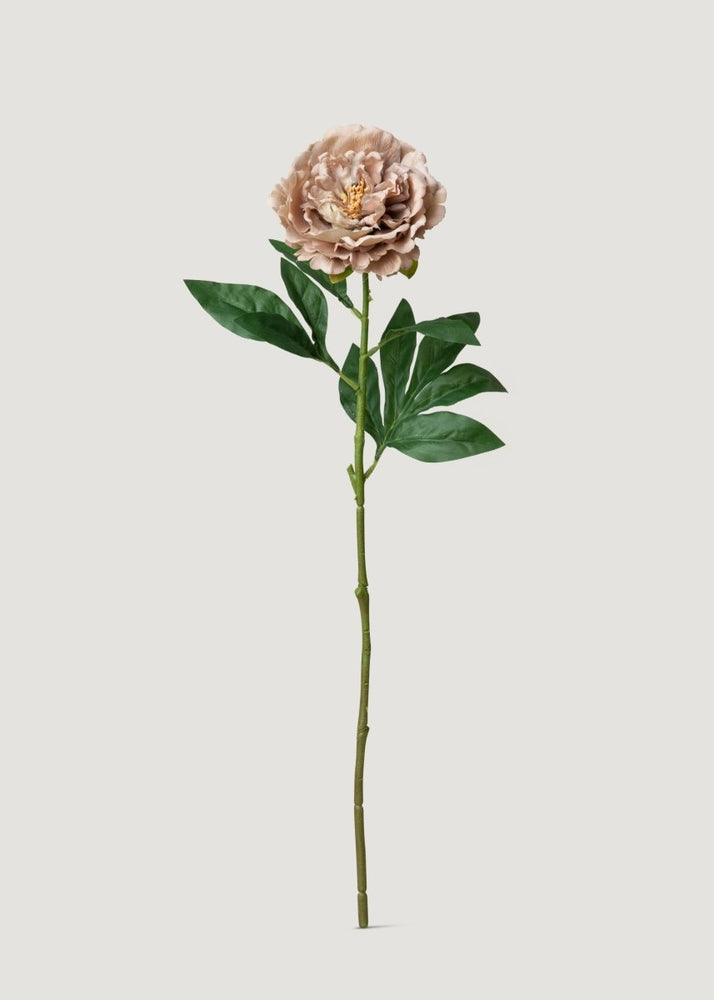 Afloral Mauve Taupe Real Touch Peony Fake Flower - 24.5" - lily & onyx