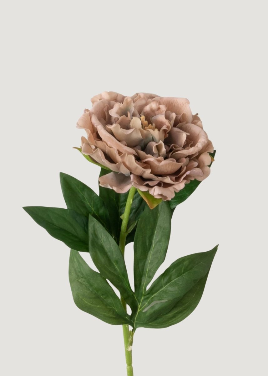 Afloral Mauve Taupe Real Touch Peony Fake Flower - 24.5" - lily & onyx