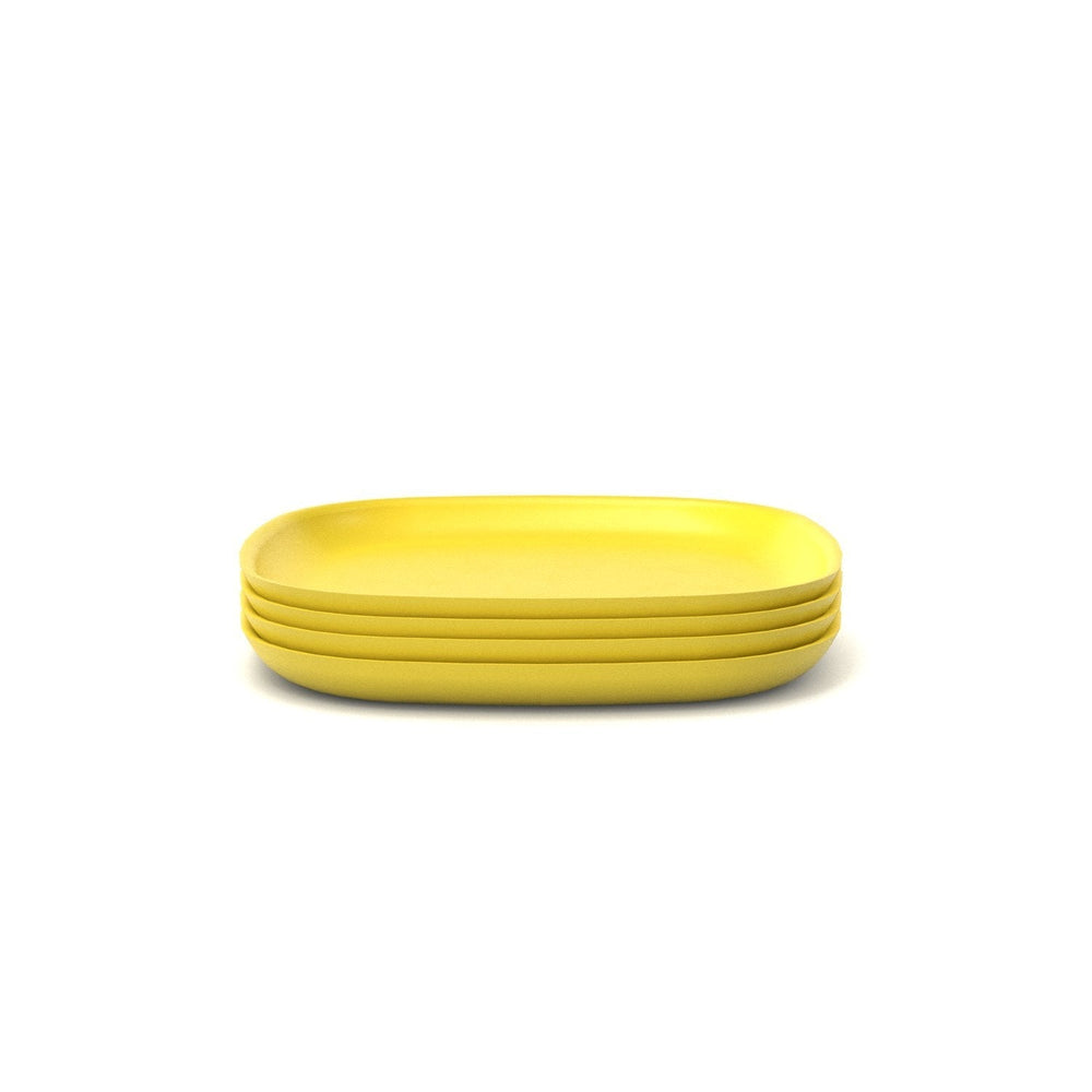 Bamboo Medium Plate, 4 Piece Set - Lemon