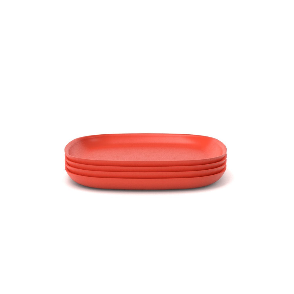 Bamboo Medium Plate, 4 Piece Set - Persimmon