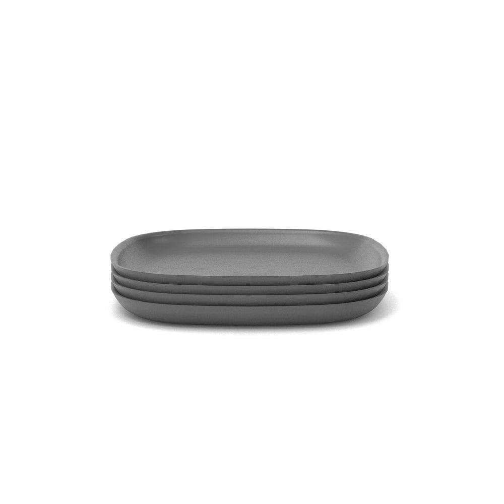 Bamboo Medium Plate, 4 Piece Set - Smoke