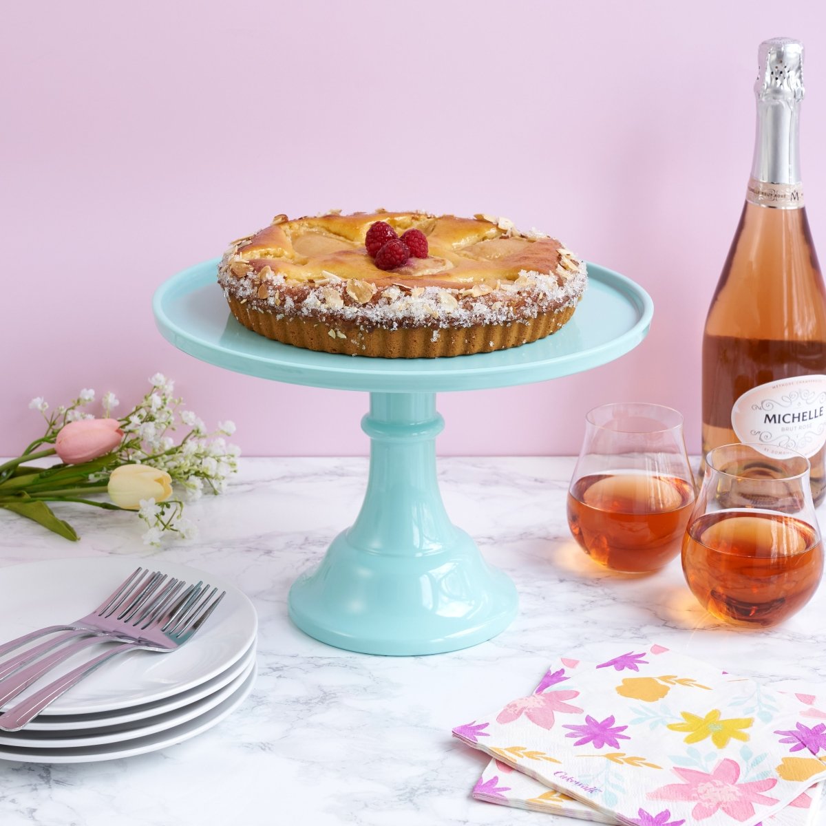 Twine Living Melamine Cake Stand in Mint - lily & onyx