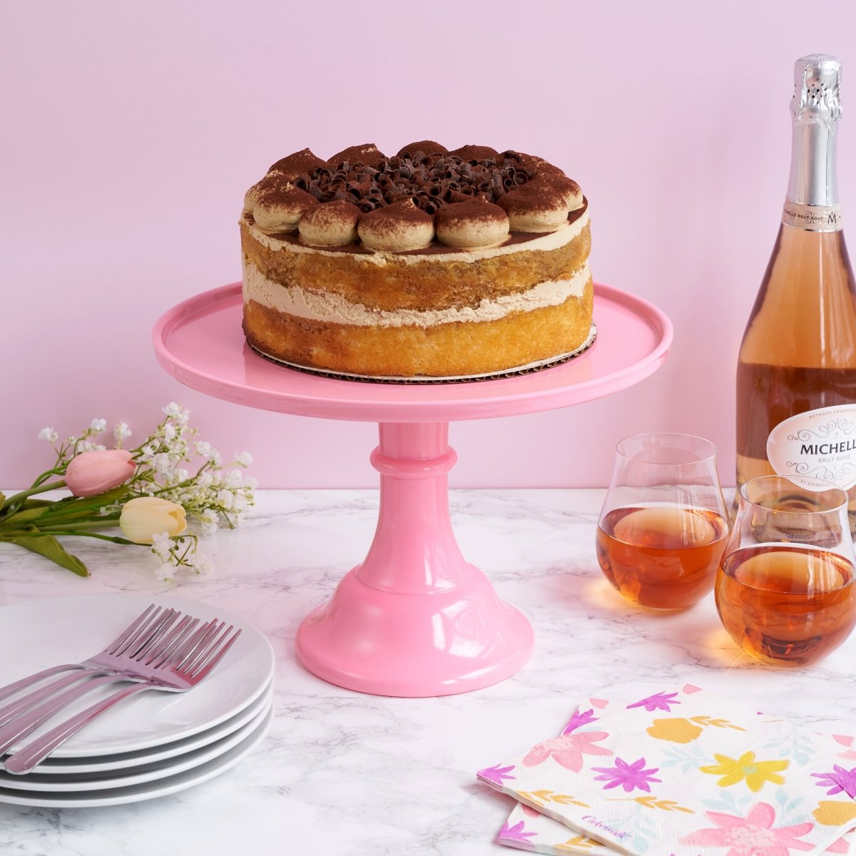 Twine Living Melamine Cake Stand in Pink - lily & onyx