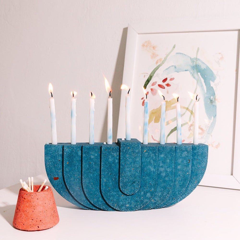 Pretti.Cool Menorah | Cobalt Terrazzo - lily & onyx