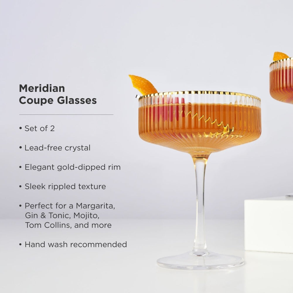 
                      
                        Viski Meridian Crystal Coupe Glasses, Set of 2 - lily & onyx
                      
                    