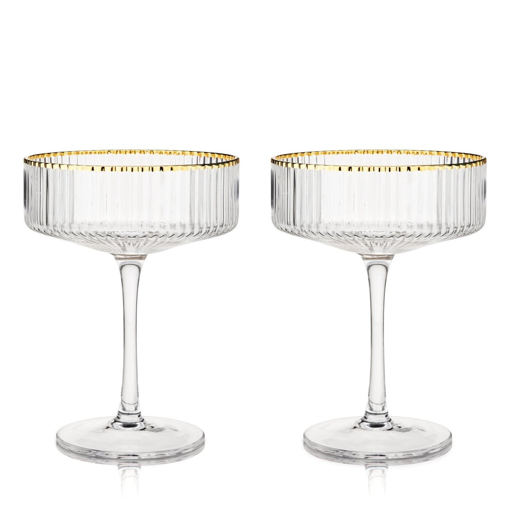 Viski Meridian Crystal Coupe Glasses, Set of 2 - lily & onyx