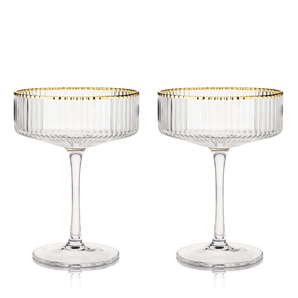 Viski Meridian Crystal Coupe Glasses, Set of 2 - lily & onyx