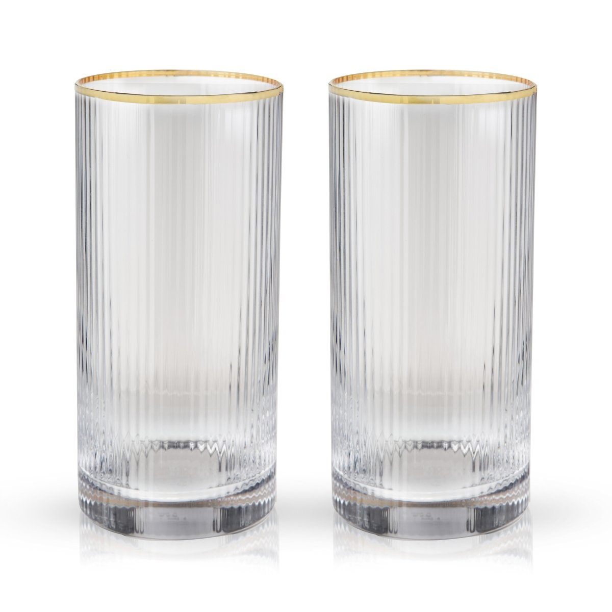 Viski Meridian Crystal Highball Glasses, Set of 2 - lily & onyx