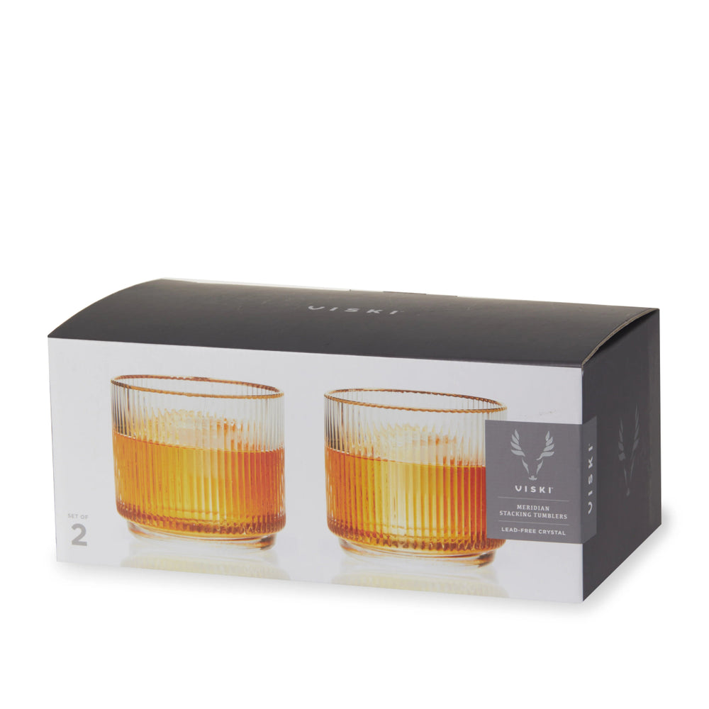 
                      
                        Viski Meridian Crystal Lowball Tumblers, Set of 2 - lily & onyx
                      
                    