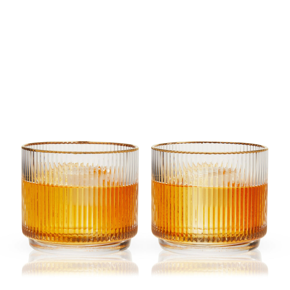 
                      
                        Viski Meridian Crystal Lowball Tumblers, Set of 2 - lily & onyx
                      
                    