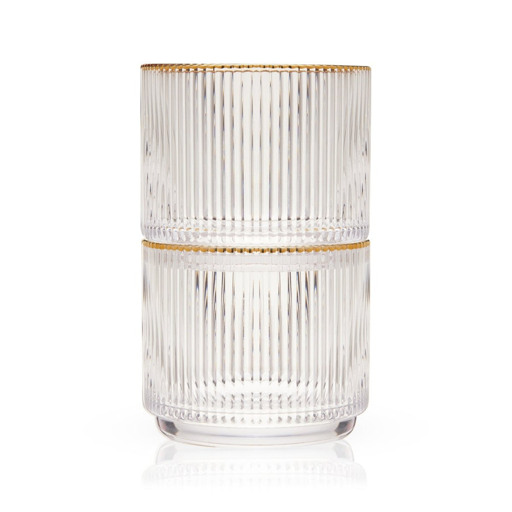 Viski Meridian Crystal Lowball Tumblers, Set of 2 - lily & onyx