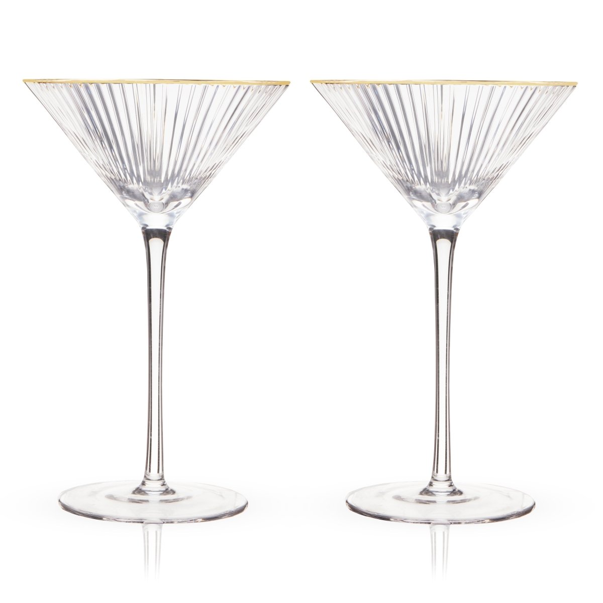 Viski Meridian Crystal Martini Glasses, Set of 2 - lily & onyx