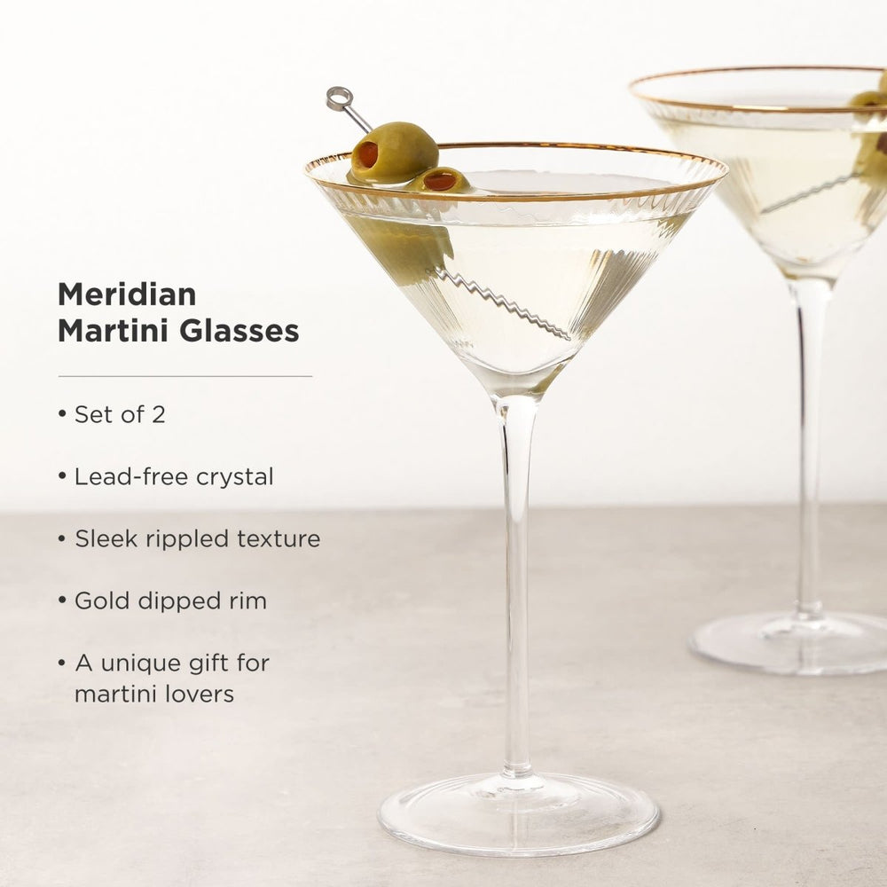 
                      
                        Viski Meridian Crystal Martini Glasses, Set of 2 - lily & onyx
                      
                    