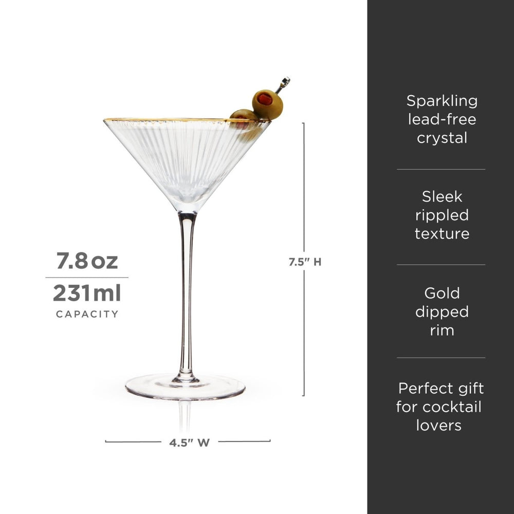 
                      
                        Viski Meridian Crystal Martini Glasses, Set of 2 - lily & onyx
                      
                    