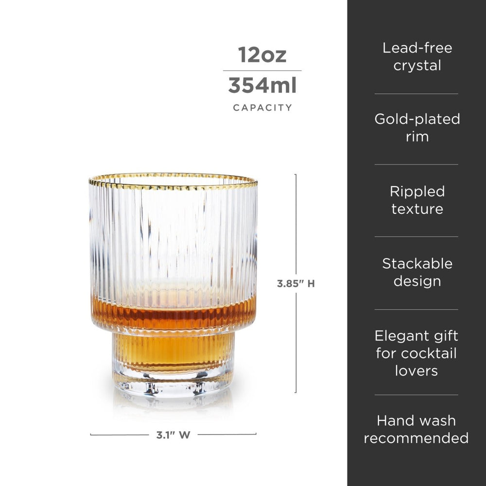 
                      
                        Viski Meridian Crystal Tumblers, Set of 2 - lily & onyx
                      
                    