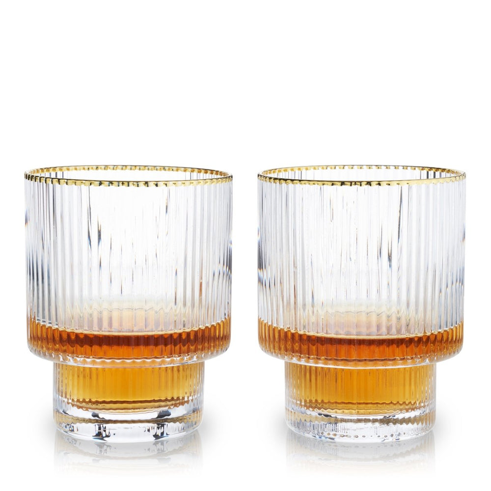 
                      
                        Viski Meridian Crystal Tumblers, Set of 2 - lily & onyx
                      
                    