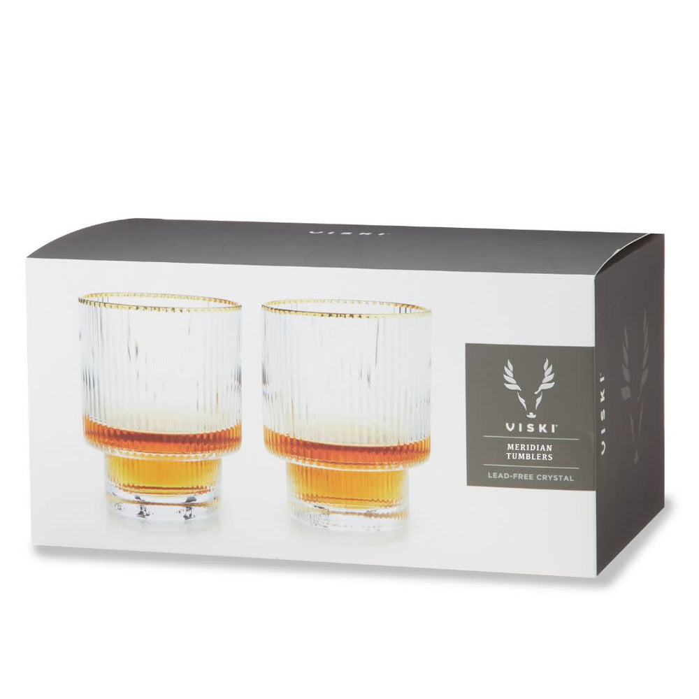 
                      
                        Viski Meridian Crystal Tumblers, Set of 2 - lily & onyx
                      
                    