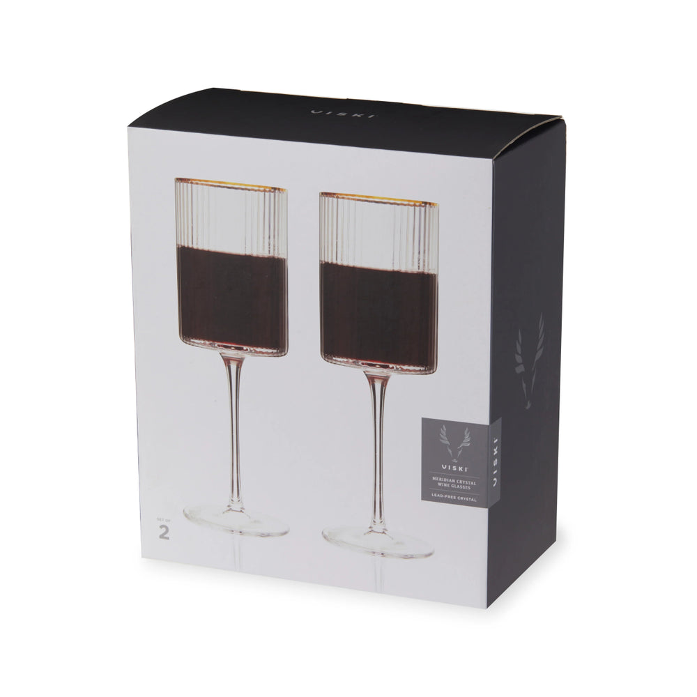 
                      
                        Viski Meridian Crystal Wine Glasses, Set of 2 - lily & onyx
                      
                    