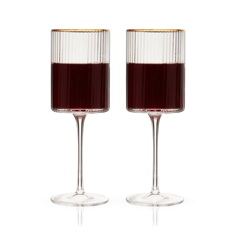 Viski Meridian Crystal Wine Glasses, Set of 2 - lily & onyx