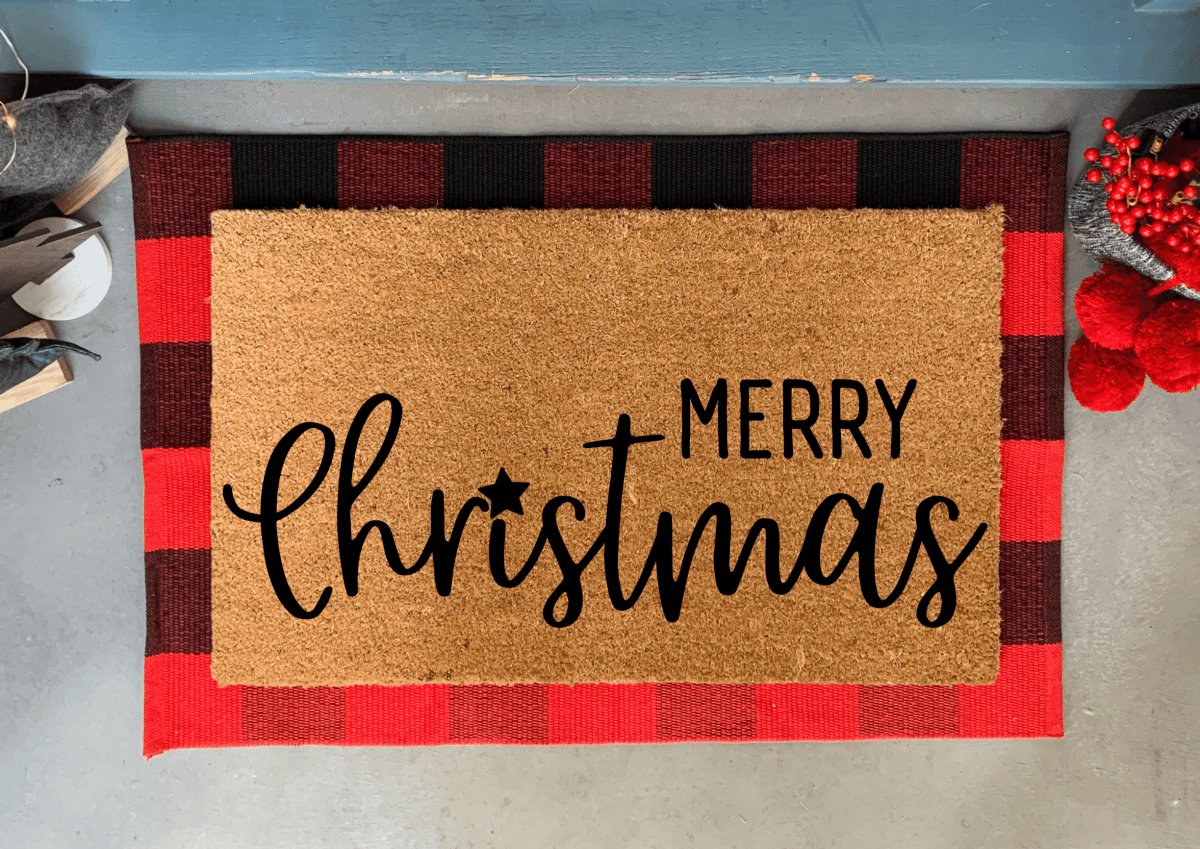 Nickel Designs Custom Doormats Merry Christmas Coir Doormat, Outdoor