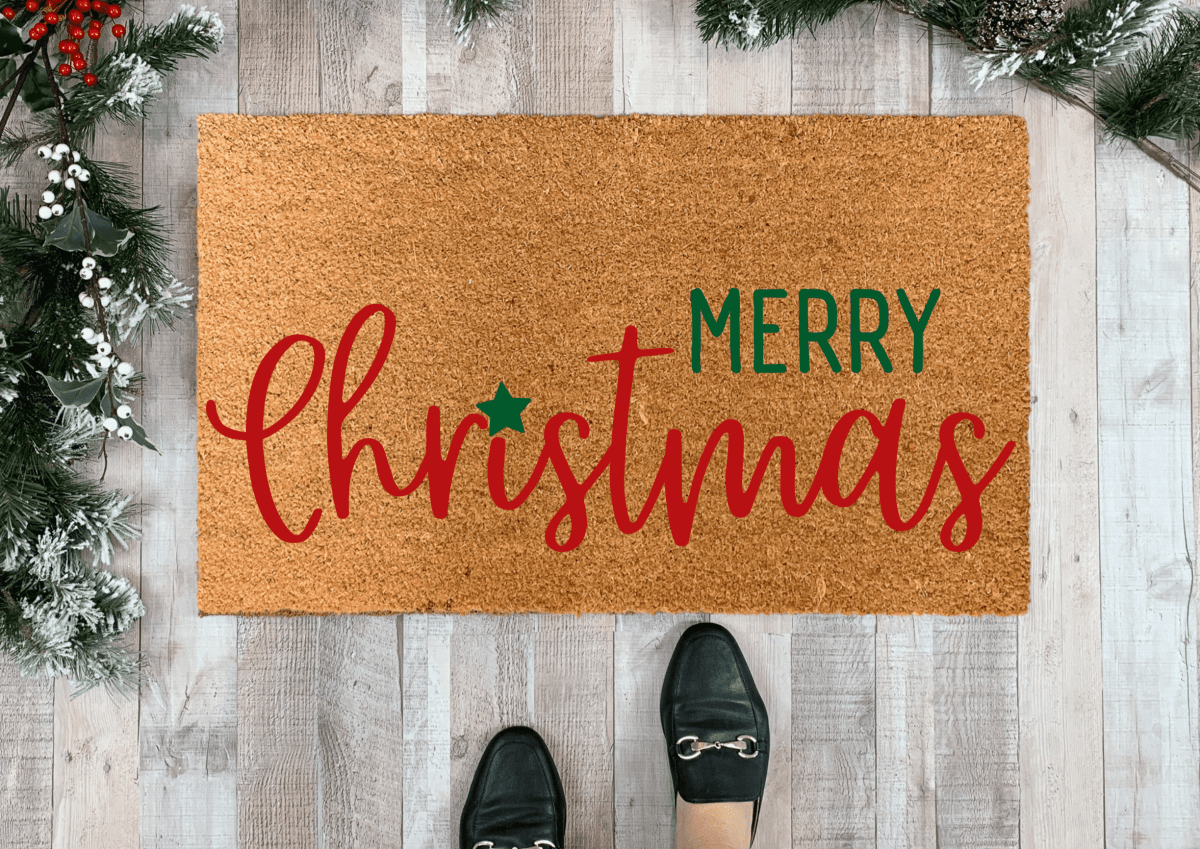 Nickel Designs Custom Doormats Merry Christmas Coir Doormat, Outdoor