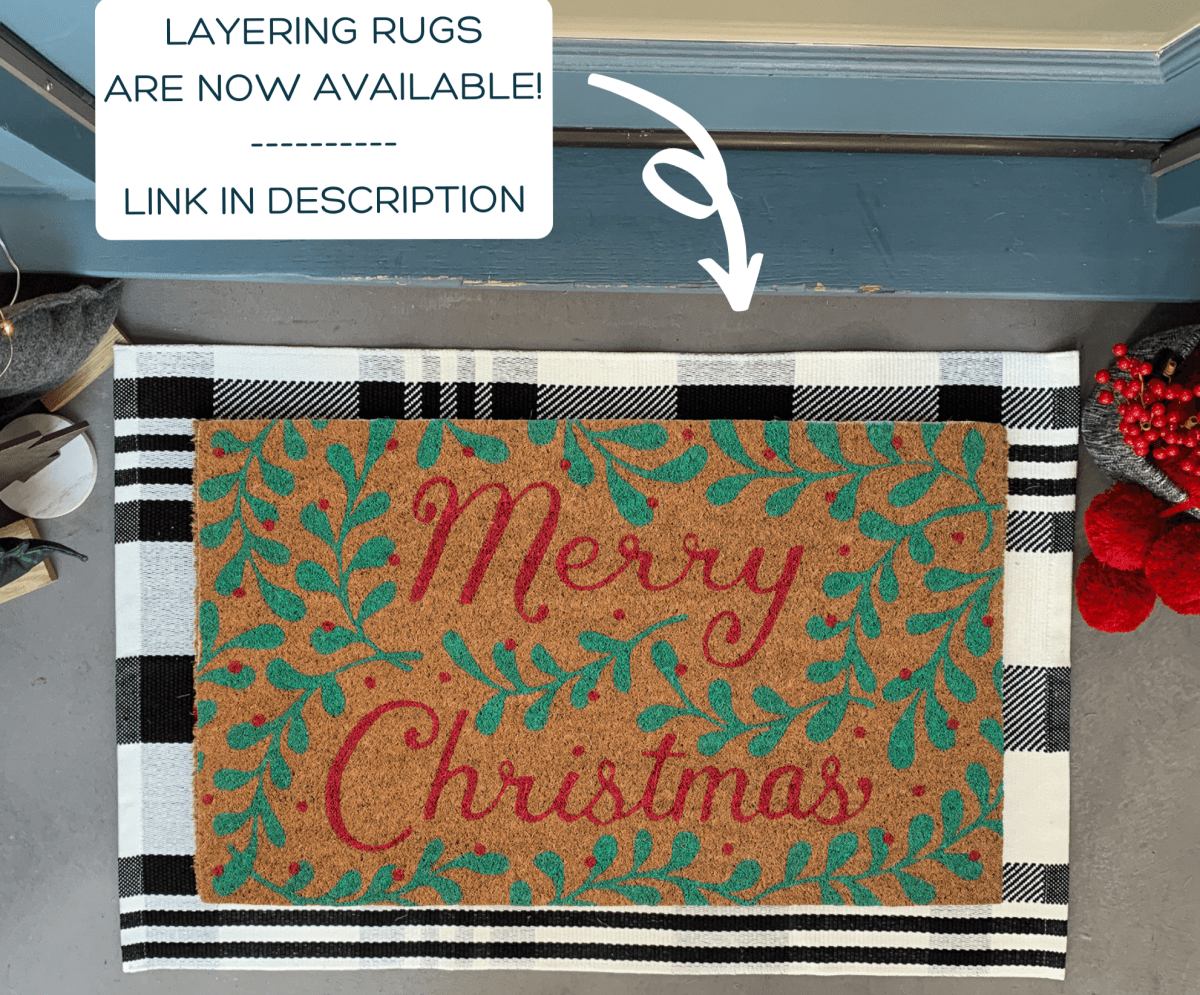 Nickel Designs Custom Doormats Merry Christmas Mistletoe Doormat