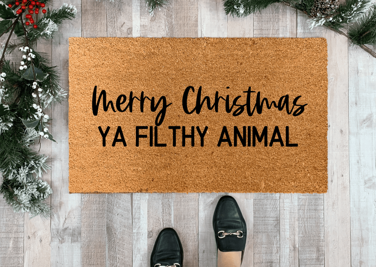 Nickel Designs Custom Doormats Merry Christmas Ya Filthy Animal Funny Doormat